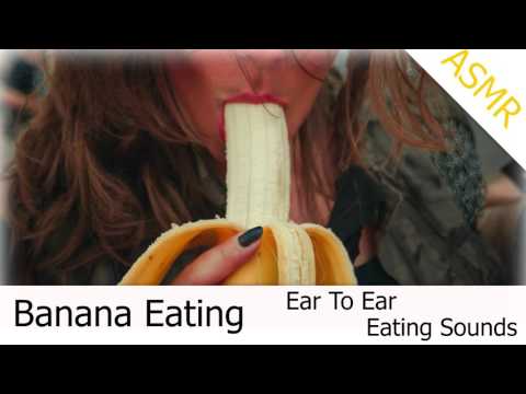 Binaural ASMR Eating A Banana in Long Version Ear to Ear, Extremely Close Up Wet Mouth Sounds