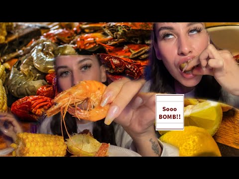 Slurping Shrimp ASMR - Seafood Boil Mukbang