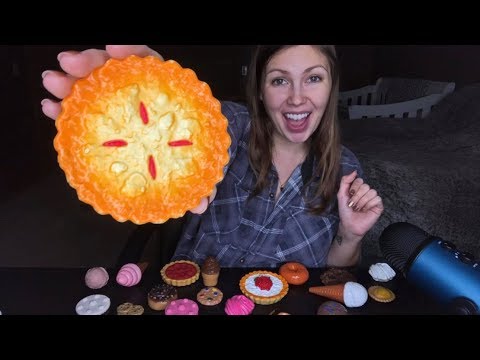 ASMR || Tapping + Scratching on Play Food || PLASTIC DESSERTS