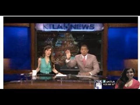 KTLA Los Angeles Anchor Hides Under Desk Earthquake ?! Video Review