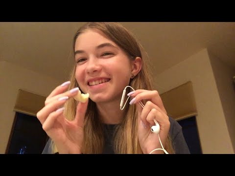 ASMR eating fruit and talking (mouth sounds)