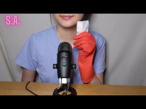 Asmr | Red Gloves & Cotton on Mic Sounds (NO TALKING)