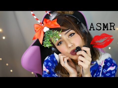 ASMR Festive Kissies + Repetitive Relaxing Words to Calm you Down ~ 💋 (Hand Movements, Whispering)