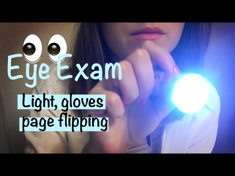 ASMR Eye Exam Roleplay 👀 Gloves, light, spraying, face touching for your relaxation