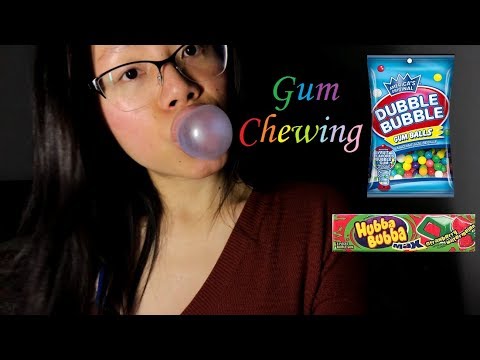ASMR Fruity Gumballs JUICY GUM CHEWING + Hubba Bubba Bubble Gum Blowing!! 🍬😋