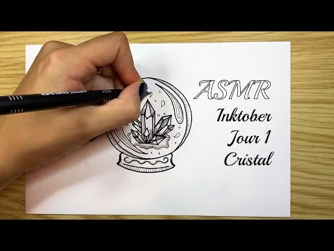 [ASMR] Je fais le dessin pour l'Inktober Jour 1 ! Thème Cristal ❤️