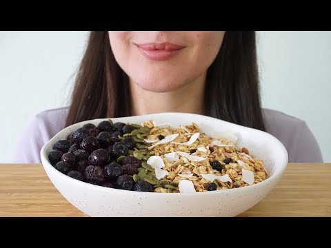 ASMR Eating Sounds: Blueberry Granola (No Talking)