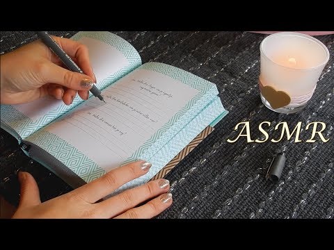 999 Questions to Myself Book 📖✍️ English & Dutch ASMR | whispering, tapping, page turning