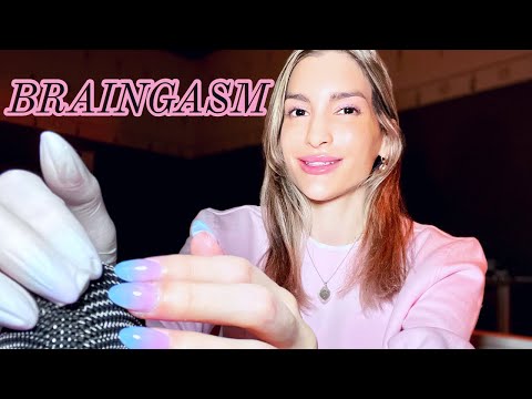 ASMR | STROKING | RUBBING | SCRATCHING MIC | LATEX GLOVES | LONG NAILS💗💜💙FINISH WITH A KISS💋