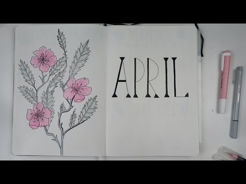 ASMR | April 2020 [Plan With Me!] Relaxing Bullet Journal Design