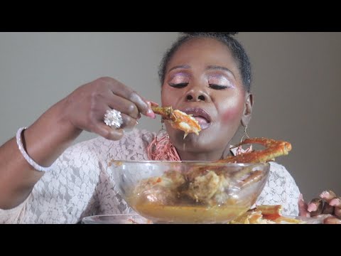 SWEET CHILI SNOW CRABS ASMR EATING SOUNDS