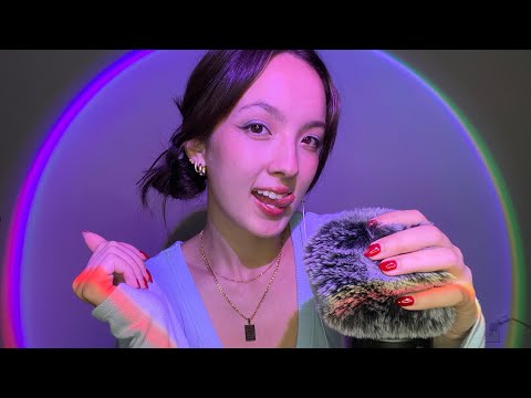 ASMR | Intense Mouth Sounds w/ Mic Rubbing (bare and fluffy mic)