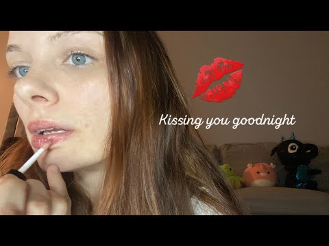 ASMR Kissing You Goodnight + Lipgloss Application 💋 Personal Attention #asmr