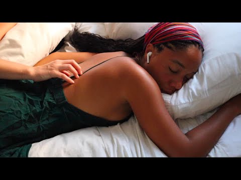 ASMR back tickle and oil massage on Adrianna (whisper)