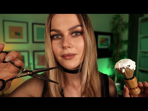 ASMR Shaving Your Beard & Cutting Your Hair by My Sassy Twin Alisa ~ Soft Spoken Personal Attention