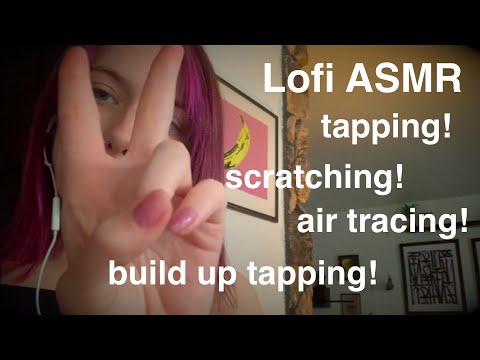lofi air tracing, tapping, scratching, build up tapping - soft spoken workspace tour!