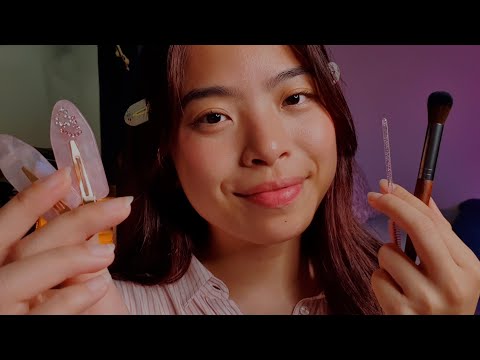 ASMR Gentle Visual Triggers Around Your Face 🌷 Tracing/Brushing/Hair Clipping - Soft & Sharp Tingles