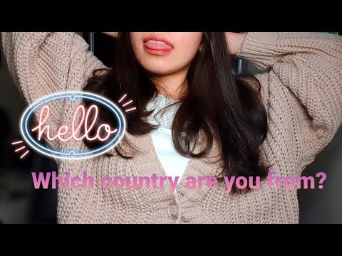 ASMR Whispering Country Names | 🇰🇷🇺🇸🇧🇷🇦🇷 etc etc | which country are you from!?