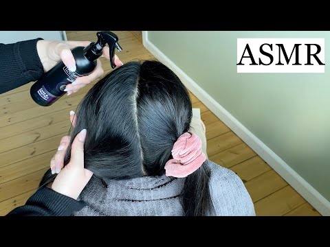 ASMR | SPRAYING, BRAIDING, BRUSHING 🤎 (relaxing hair play, no talking)