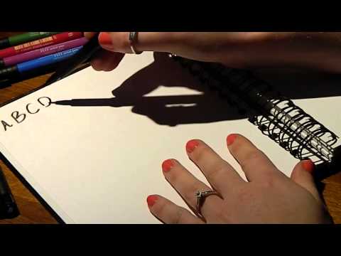 ASMR Writing with Colouring Pens Close Up - Without Whisper