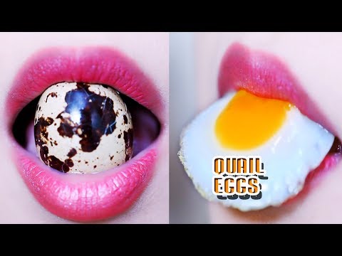 ASMR Eating lips focus quail eggs, eating sounds +食べる,咀嚼音,먹방 이팅 | LINH-ASMR