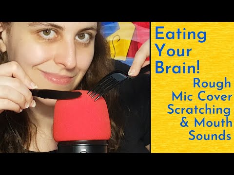 ASMR Eating Your Tasty Brain With Knife & Fork - Rough Mic Cover Scratching, Mouth Sounds & Whispers