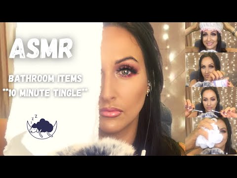 ASMR| 10 Minute Tingles #3| Tapping & Crinkling Bathroom Objects