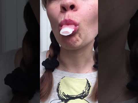 ASMR RED WAX BOTTLE satisfying mouth sunny sounds tasty snack old red dye fashioned candy #shorts