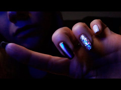 ASMR Tracing Hand Movements Tapping | Follow My Finger Whispering Dark Lighting
