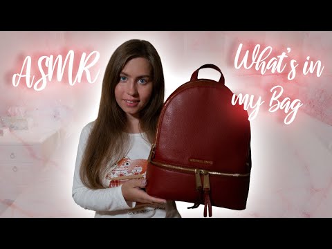 [ASMR] What's In My Bag🎒Whispering With Attention To Details | Michael Kors Rhea Zip Backpack