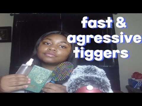 ASMR  Fast and aggressive random triggers (mouth sounds, spraying, tapping & rambling)