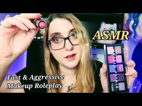 ASMR Fast and Aggressive Makeup Roleplay for Bed + sometimes weird