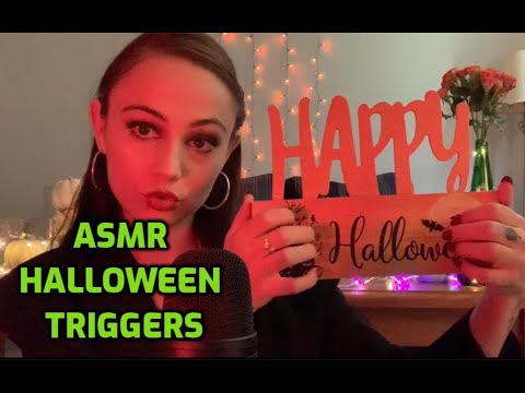 ASMR | Halloween Trigger Assortment | Tracing, Tapping, Mic Scratching w/ Long Nails