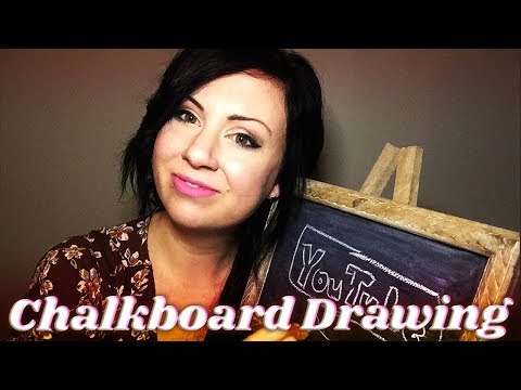 ASMR Drawing on a Chalkboard with Guessing Game Soft Speaking