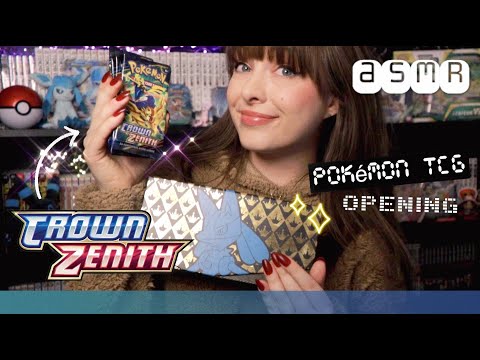 ASMR 👑 Pokemon TCG Crown Zenith ETB Unboxing Part 3 ◦ Whispers, Tapping & Card Opening Crinkles!