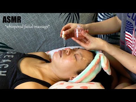 ASMR Vigorous Facial Massage w. Hydrating Skin Care Products! (Whispers + Humidifier in Background)