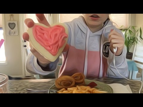 ASMR Mukbang // Mac and Cheese, Onion Rings, Cookie Eating Sounds
