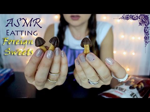 ASMR eating sounds (trying foreign candy)