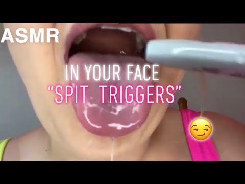 ASMR | intense, wet sp!t triggers (mouth sounds IN YOUR FACE) 😏💦