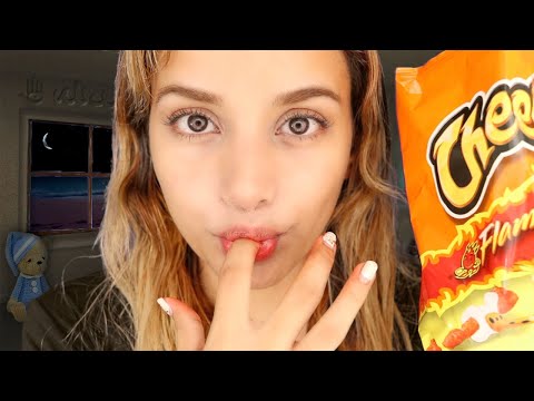 ASMR Hot Cheetos Eating Sounds With Mouth Sounds
