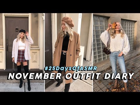 ASMR November Outfit Diary! Winter Fashion Ideas (Tapping, Fabric, Whispers) #25DaysOfASMR