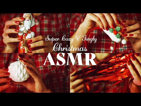 ASMR ~ Christmas Special ~ Cozy & Tingly with Fireplace Crinkles (no talking)