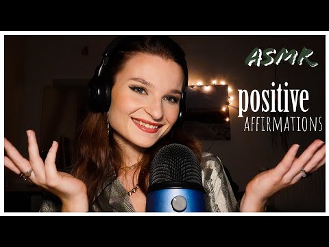 Whispering positive affirmations (relaxing handmovements and slow mic touching) | Praliene ASMR 🍫