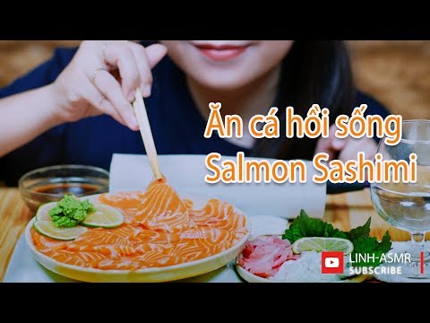 ASMR Eating Salmon sashimi, eating sound, MUKBANG | LINH-ASMR