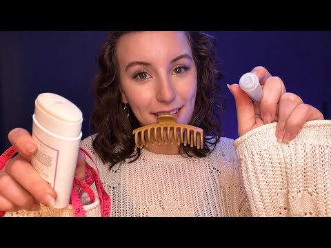 ASMR Chaotic Personal Attention | hairplay, makeup, measuring, plucking, soft spoken