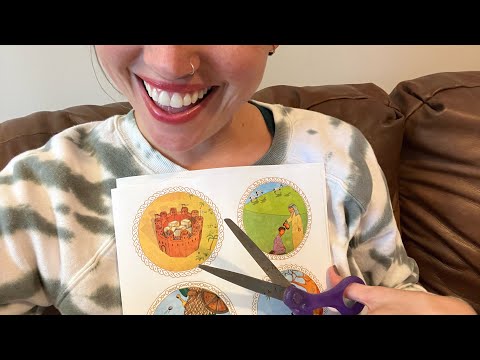 ASMR - Cutting up Advent Ornaments/Holiday Ramble - Gum Chewing