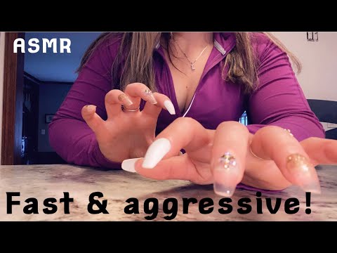 ASMR | Fast & aggressive! Nail tapping, hand movements, invisible triggers & camera tapping ✨