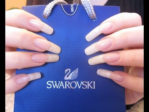 ASMR: scratching with my long natural nails on Swarovski bag - (video 61 FULL VERSION)