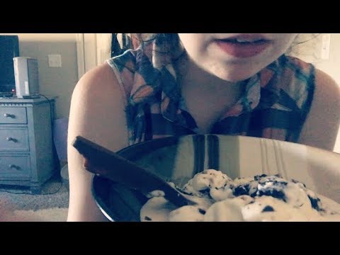 ASMR // Eating Edible Chocolate Spoon + Ice Cream