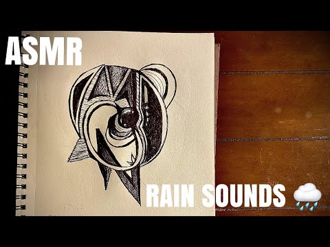 [ASMR] 30 minutes of light rain sounds// random pen sketch